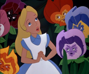 Puzzle de Alicia hablando con las flores