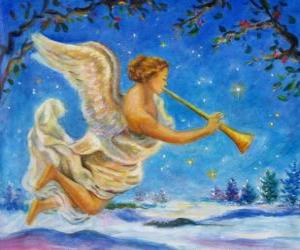 Puzzle de Ángel con una trompeta