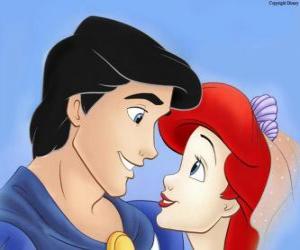 Puzzle de Ariel, junto a su enamorado el príncipe Eric