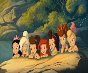 Puzzle de Ariel junto a sus hermanas Ariel Arista, Atina, Alana, Andrina, Adela y Aquata