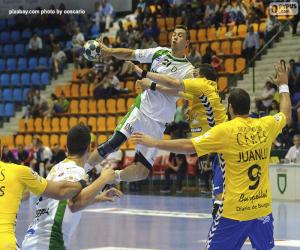 Puzzle de Balonmano - Jugador en el salto para un lanzamiento