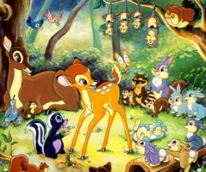 Puzzle de Bambi con sus amigos