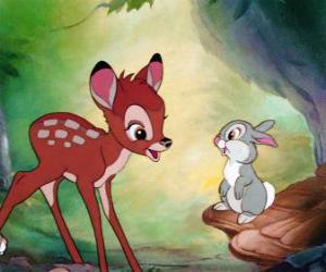 Puzzle de Bambi hablando con Tambor