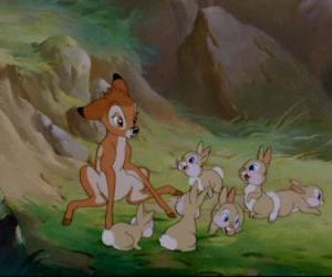 Puzzle de Bambi jaunto a Tambor y sus hermanos