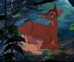 Puzzle de Bambi junto a su madre