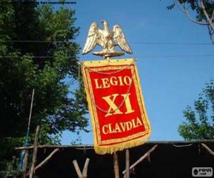 Puzzle de Bandera o Vexillum del Imperio Romano con el aguila romana