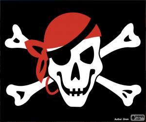 Puzzle de Bandera pirata (Bandera con la calavera)