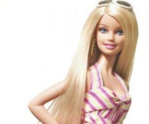 Puzzle de Barbie con las gafas de sol en la cabeza