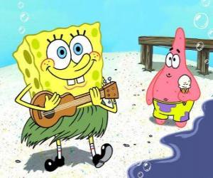 Puzzle de Bob Esponja en hawaii