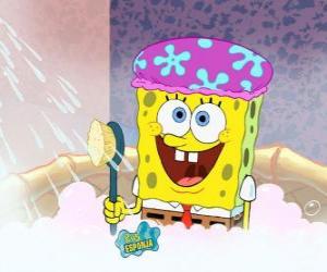 Puzzle de Bob Esponja en la ducha