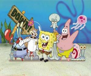 Puzzle de Bob Esponja y algunos de sus amigos
