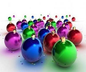Puzzle de Bolas navideñas de colores