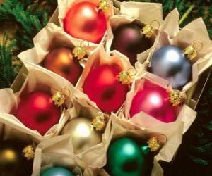 Puzzle de Bolas navideñas de colores