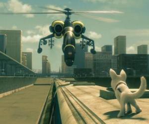 Puzzle de Bolt encima de un tren se enfrenta a un helicoptero 