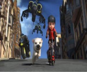 Puzzle de Bolt y Penny huyendo de los malos