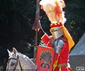 Puzzle de Caballero medieval montando a caballo