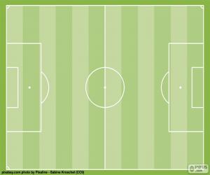 Puzzle de Campo de fútbol. Cancha de balompié. Terreno de juego