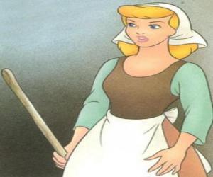 Puzzle de Cenicienta, una bella joven obligada a hacer de sirvienta de su madrastra y hermanastras