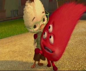 Puzzle de Chicken Little junto a un extraterrestre