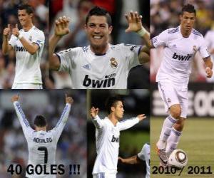 Puzzle de Cristiano Ronaldo, máximo goleador de la historia de la liga Española. 