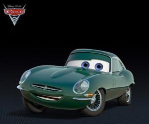 Puzzle de David Hobbscap el jaguar de color verde, es ahora una estrella internacional dentro del automovilismo