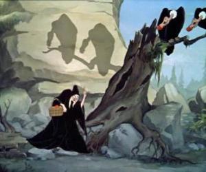 Puzzle de Dos buitres observan a la reina cuando se dirige a casa de los enanitos 