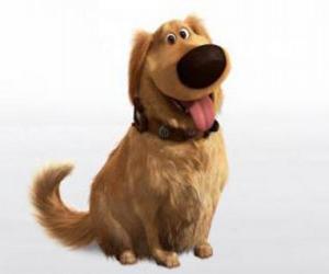 Puzzle de Dug, el perro que habla, un golden retriever