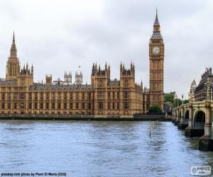 Puzzle de El Big Ben en Londres, la Torre del Reloj del Palacio de Westminster