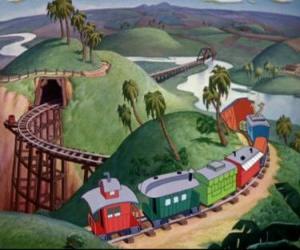Puzzle de El circo cambia de ciudad y se traslada en este tren