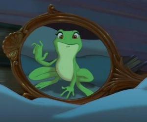 Puzzle de El conjuro sale mal y Tiana se convierte en una rana también.