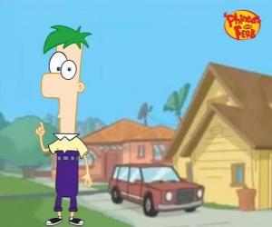 Puzzle de Ferb, un chico de 12 años con el cabello de color verde, inteligente y de pocas palabras