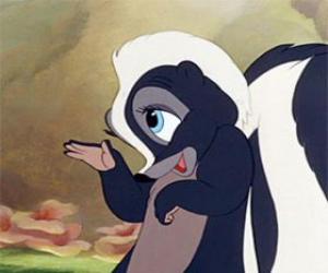 Puzzle de Flor, la presumida mofeta, amiga de Bambi