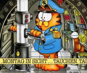 Puzzle de Garfield capitán de un submarino