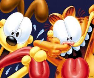 Puzzle de Garfield y Odie, hacen el tonto