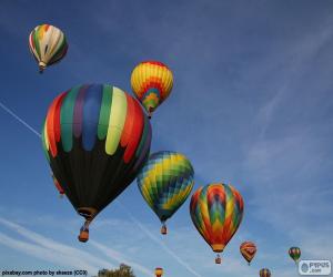 Puzzle de Globos aerostáticos en el aire