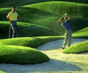 Puzzle de Golf - Golfista en el swing o pendulo