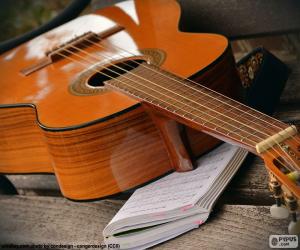 Puzzle de Guitarra acústica de seis cuerdas