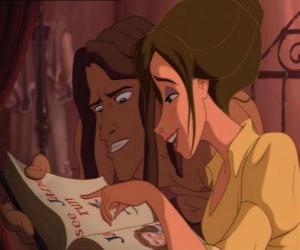 Puzzle de Jane enseña a leer a Tarzán