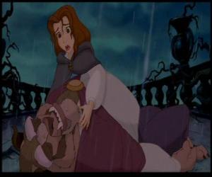 Puzzle de La bestia esta muriendo y Bella le dice al príncipe que lo ama. Entonces se rompe el hechizo.