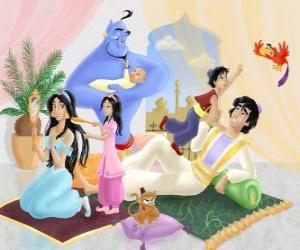 Puzzle de La familia de Jasmín y Aladín