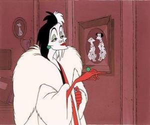 Puzzle de La malvada Cruella DeVil en su casa