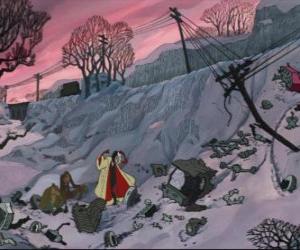 Puzzle de La malvada Cruella DeVil y los dos ladrones chocan entre ellos