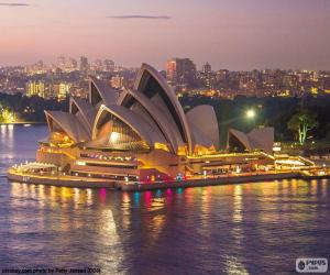 Puzzle de La Ópera de Sídney o Casa de la Ópera de Sídney en Australia, del arquitecto danés Jørn Utzon
