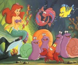 Puzzle de La sirenita Ariel con sus amiguitos
