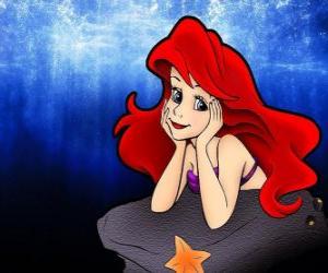 Puzzle de La sirenita Ariel soñando con su principe azul 