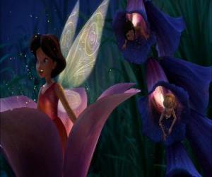 Puzzle de Las hadas saliendo de las flores donde duermen