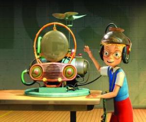 Puzzle de Lewis, el joven aspirante a inventor en Descubriendo a los Robinsons o La familia del Futuro