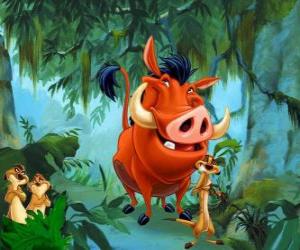 Puzzle de Los amigos de Simba, Timón y Pumba