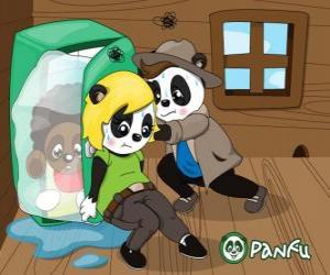 Puzzle de Max y Penny intentan poner en el congelador a Jay-Pea
