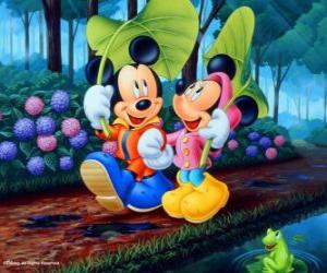 Puzzle de Mickey Mouse paseando